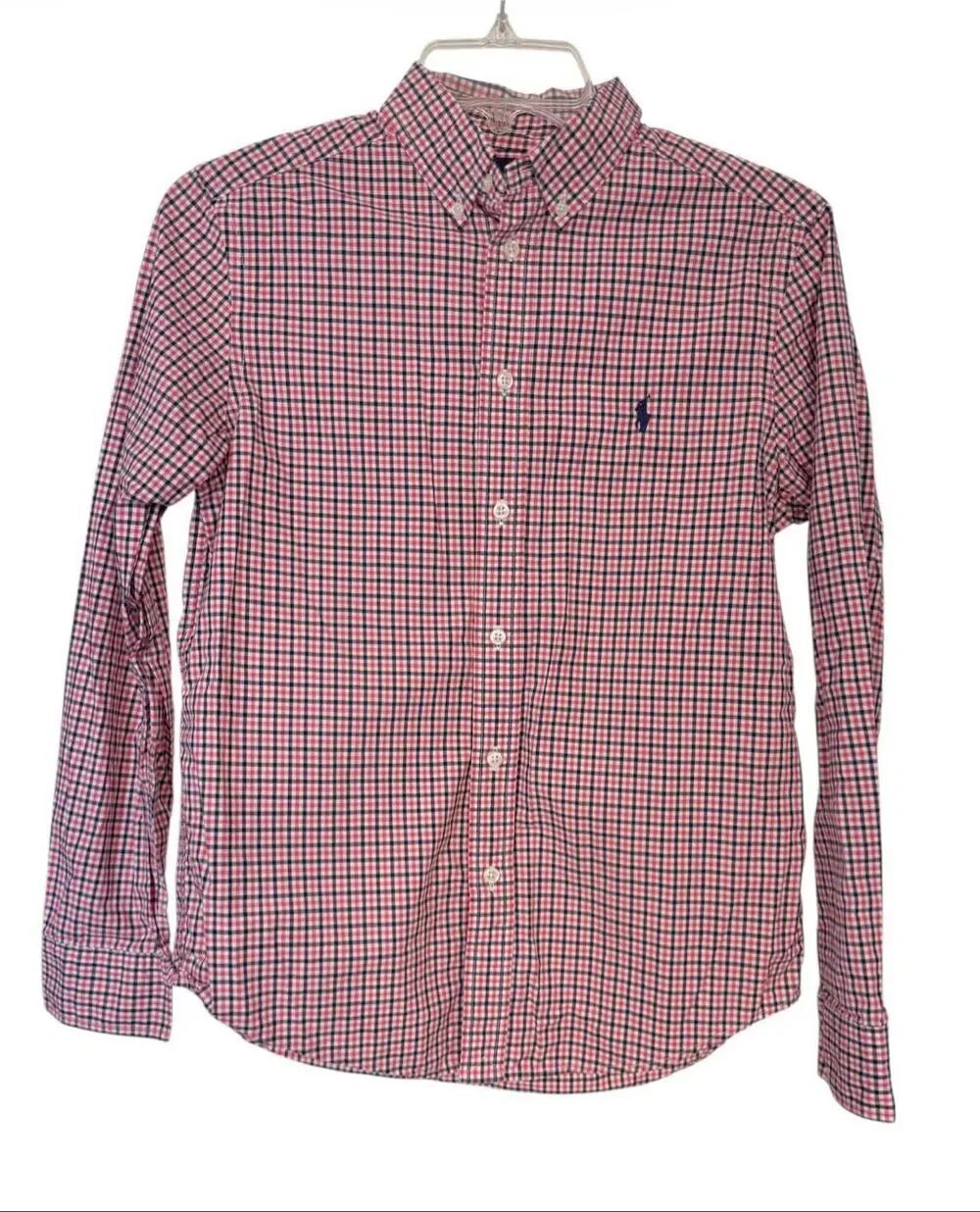 Boys Ralph Lauren Boys Plaid Button Down Shirt Large (14-16) Iconic Pony Academi